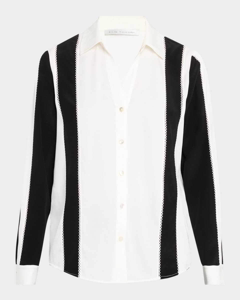 The Dylan Embroidered Colorblock Blous